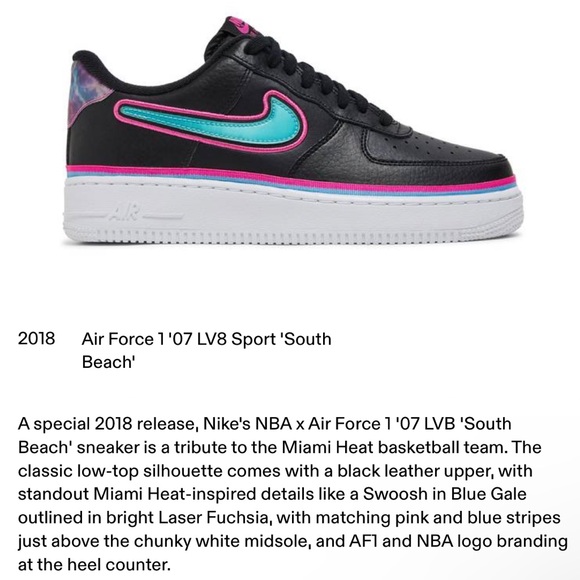 Nike | AF1 / Air Force 1 ‘07 LV8 Low Sport NBA - “South Beach” - Picture 13 of 15